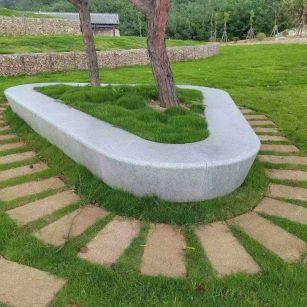 陕西 芝麻白光面整石坐凳