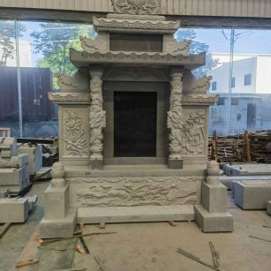 陕西 芝麻灰高档墓碑、土墓，一套也支持定做