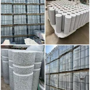 陕西 芝麻白花岗岩挡车柱、隔离柱多少钱