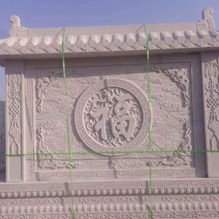 陕西 芝麻白花岗岩屏风，照壁，影壁