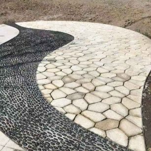 陕西 黄金麻冰裂缝室外铺装效果完美展示