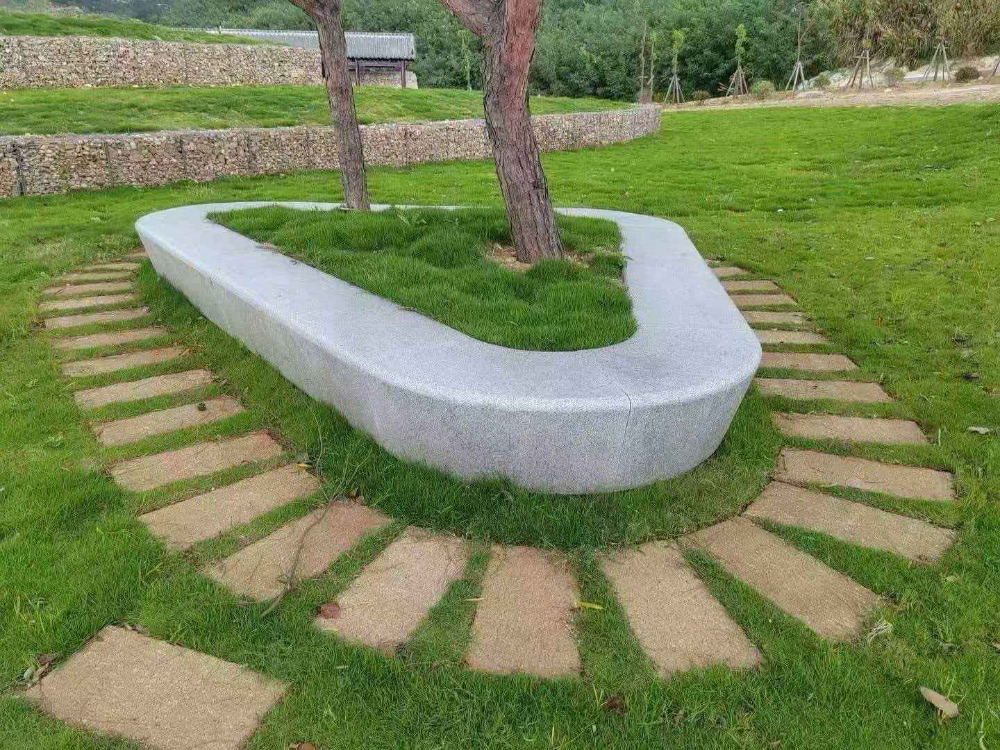 陕西 芝麻白光面整石坐凳