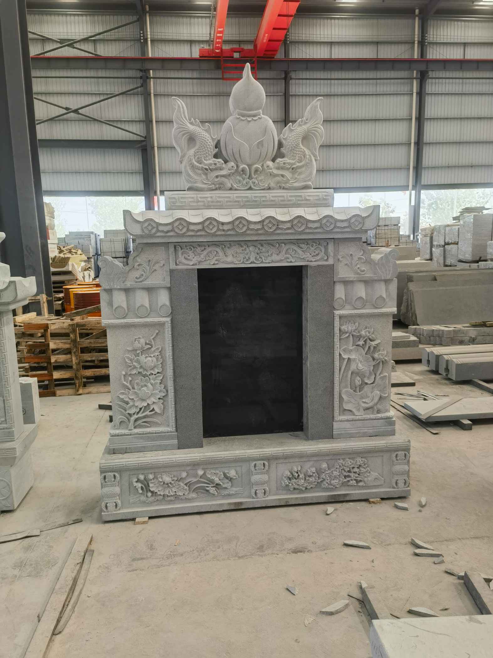 陕西 芝麻灰高档墓碑、土墓,一套也支持定做