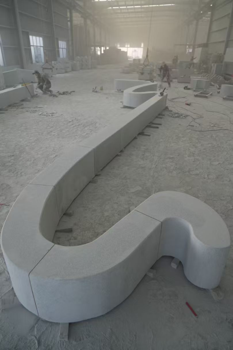 陕西 花岗岩整石坐凳拼装