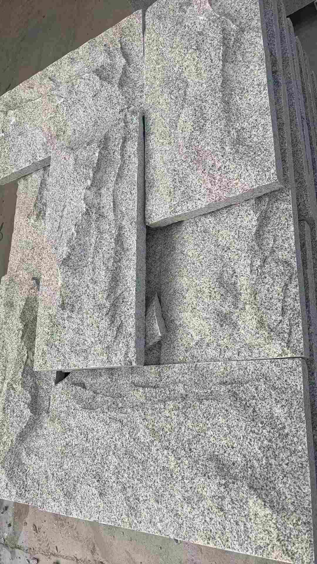 陕西 芝麻白自然面花岗岩成品板